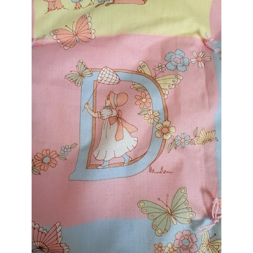 Baby Coverlet Alphabet Butterflies Flowers Victorian Blanket Lightweight 31